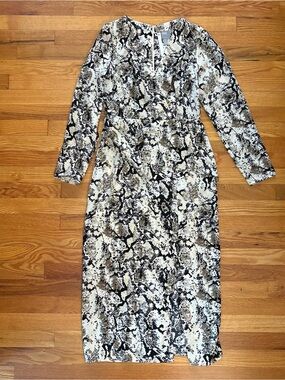 NWT ASOS Snake-Print Long Sleeve Dress